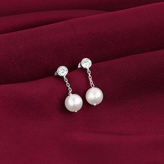 Silver Pearl's Glow Earrings