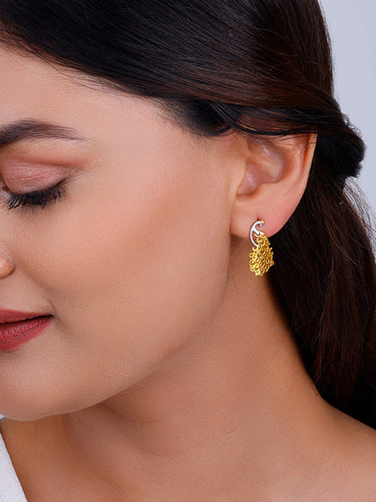 Golden Peacock Earrings