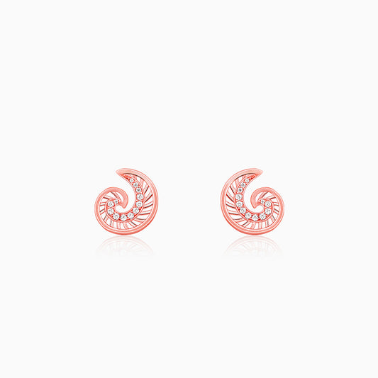 Rose Gold Volute Earrings