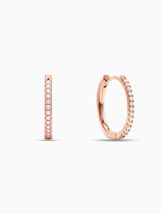 Rose Gold Shining Hoop Earrings