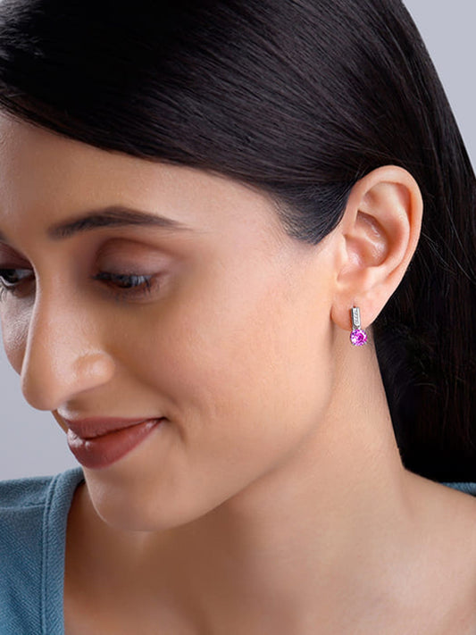 Silver Pink Glam Earrings