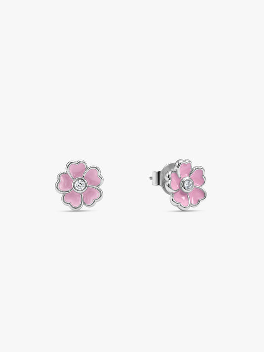 Silver Flower Fling Kids Earrings