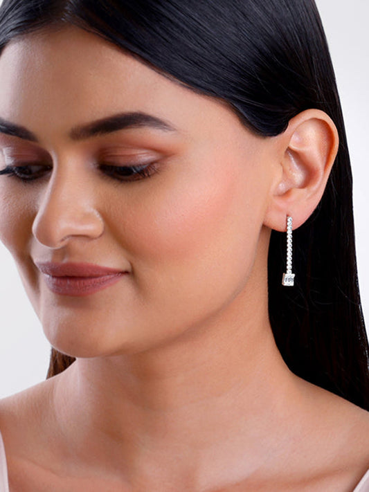 Silver Shine Line Earrings