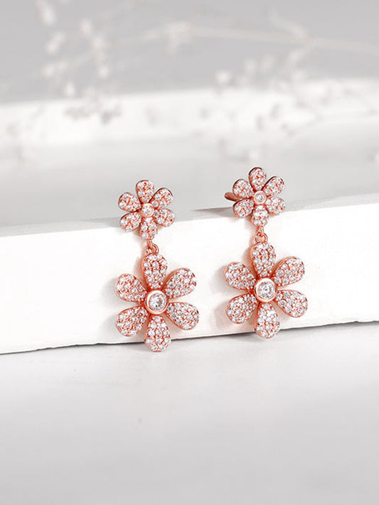 Kriti Sanon Rose Gold Stunning Flower Earrings