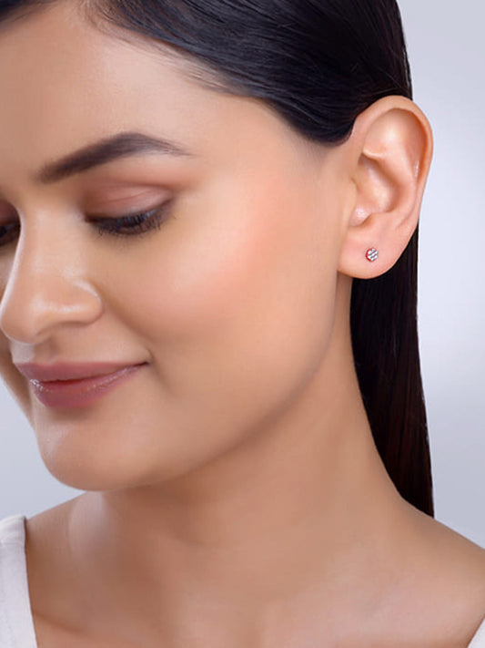 Rose Gold Flower Bling Studs