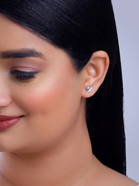 Silver Bonded Love Stud Earrings