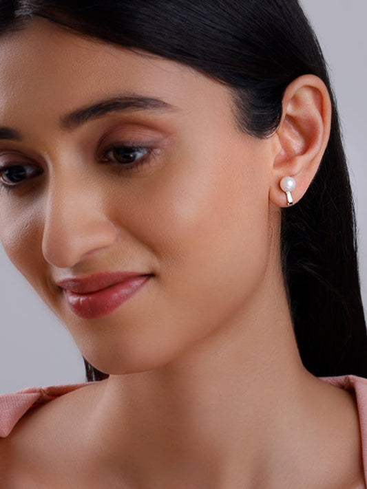 Silver Cute Pearl Studs