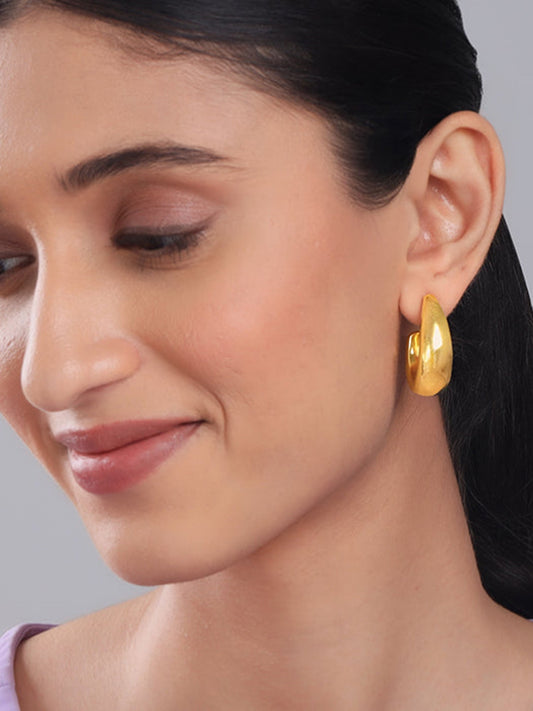 Golden Trendy Hoop Earrings