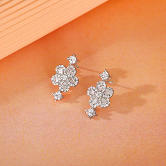 SIlver Floral Flush Earrings - ideal mothers day gift