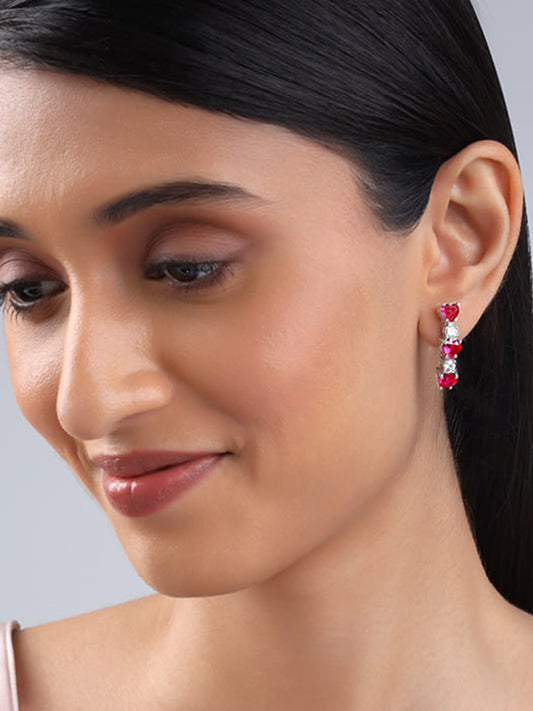 Silver Crimson Crush Earrings