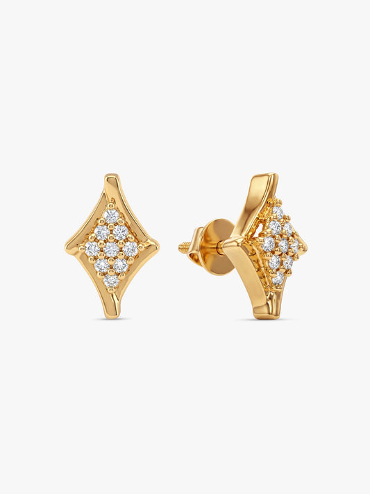 Golden Rhombus Glint Studs