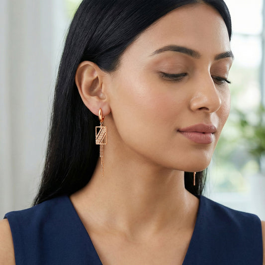 Rose Gold Attention Earrings