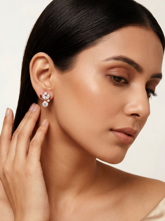 Rose Gold Dancing Queen Earrings