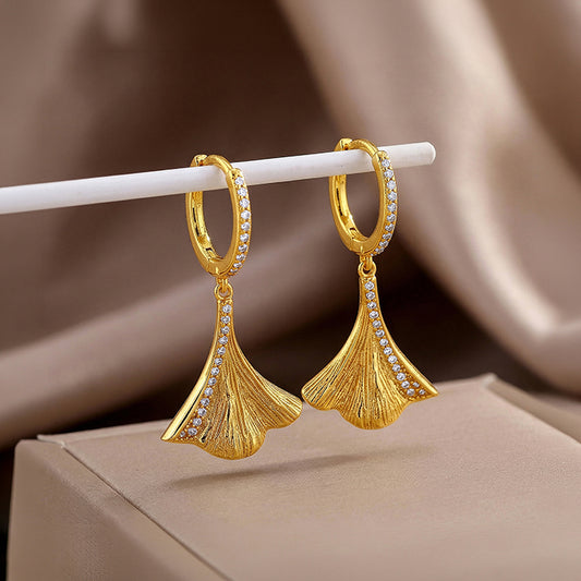 Golden Autumn Ginkgo Earrings