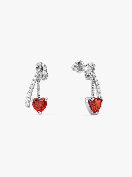 Silver Bleeding Love Earrings