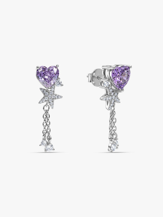 Silver Heartline Drift Earrings