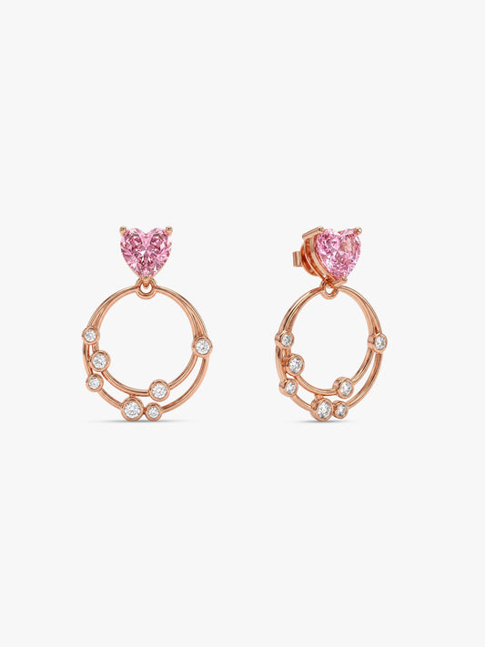 Rose Gold Love On Loop Earrings