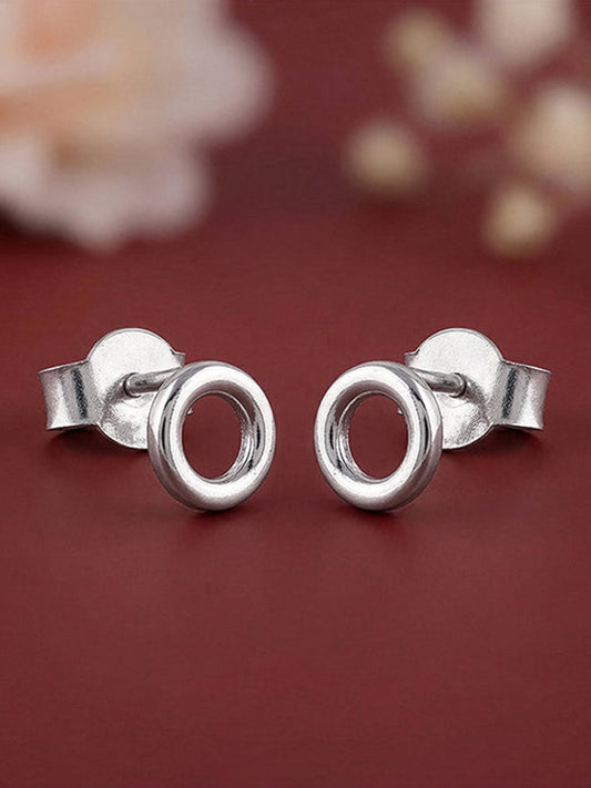 Silver Orbit Stud Earrings
