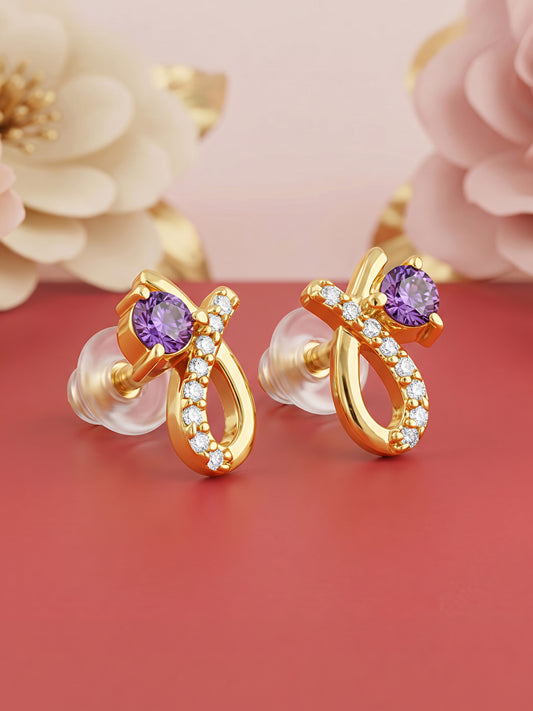 Golden Violet Whimsy Earrings