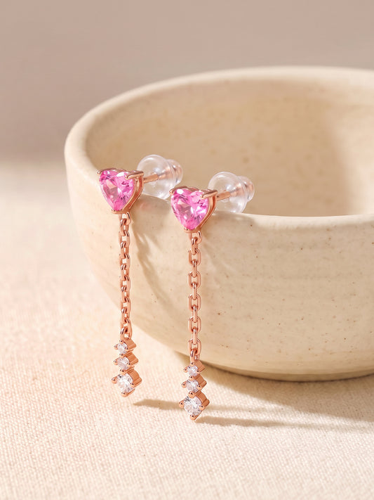 Rose Gold Adore You Dangler Earrings