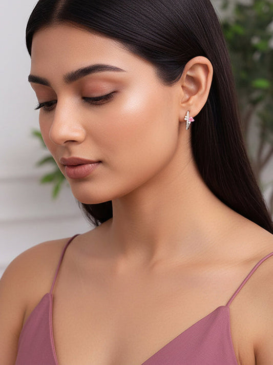 Silver Pink Serenade Earrings
