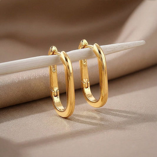 Golden Geo Hoop Earrings
