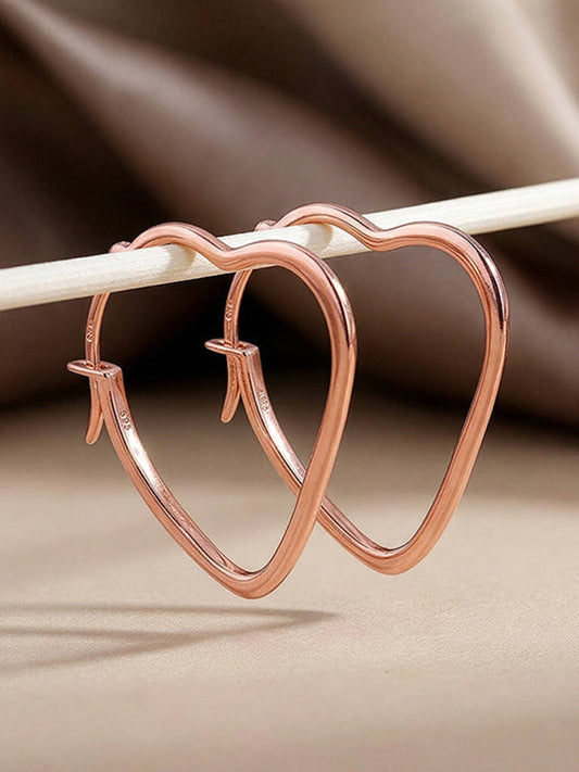 Rose Gold Heart It Hoop Earrings