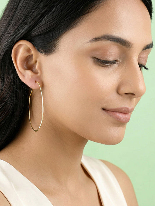 Golden Floating Hoop Earrings