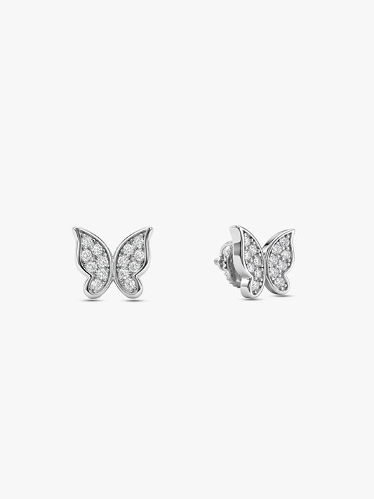 Silver Butterfly Bliss Stud Earrings