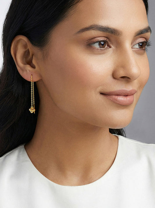 Golden Cute Orb Sui Dhaga Earrings