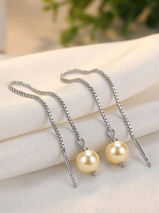 Silver Carey Pearl Sui Dhaga Earrings