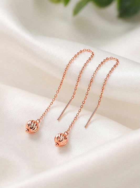 Rose Gold Aperture Sui Dhaga Earrings