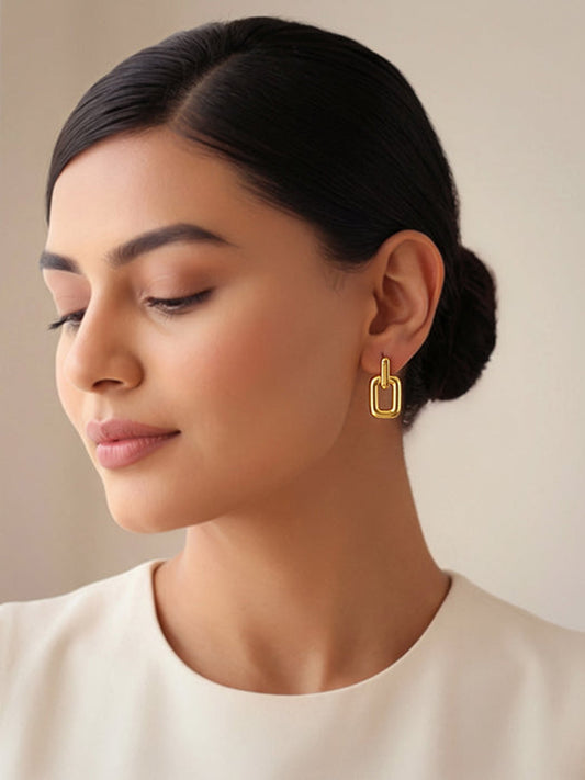 Golden Chunky Loop Hoop Earrings