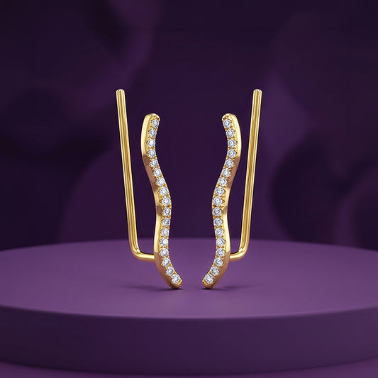 Golden Twilight Curve Climber Earrings