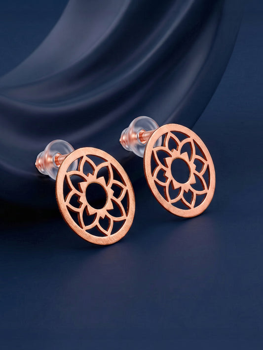 Rose Gold Sunpetal Filigree Earrings