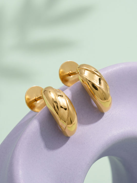 Golden Lune Noire Studs