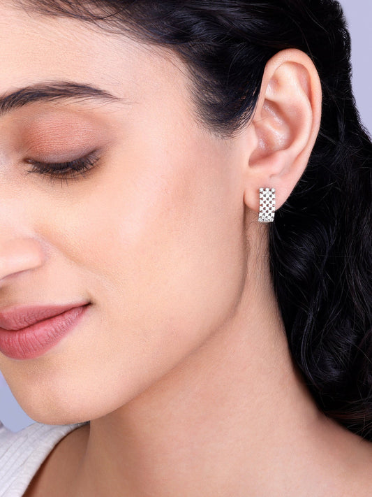 Silver Sparkling Shine Hoop Earrings