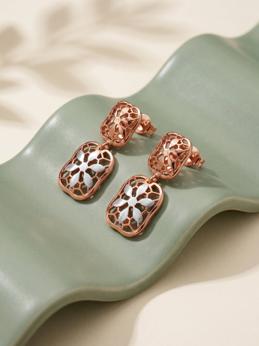 Dual Tone Lysa Silver Earrings