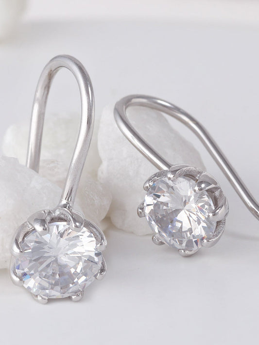 Silver Zircon Tiny Stud Earrings