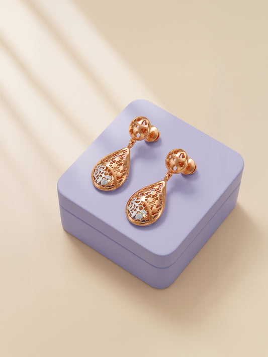 Dual Tone Romilly Silver Drop Earrings