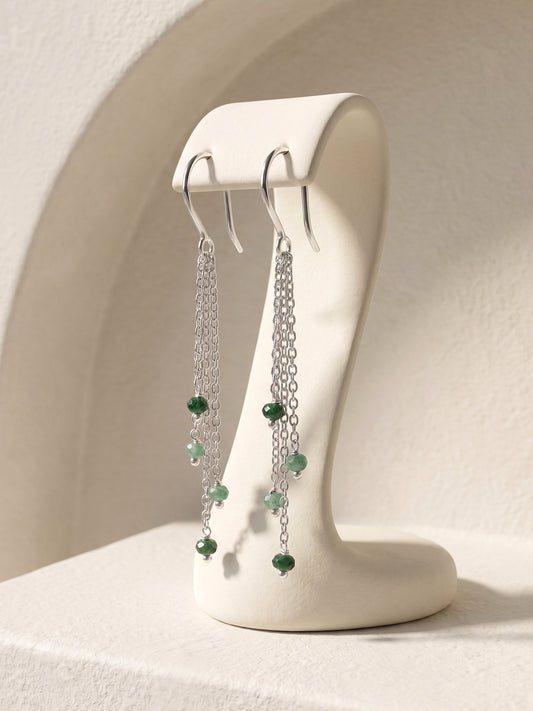 Silver Viridian Danglers