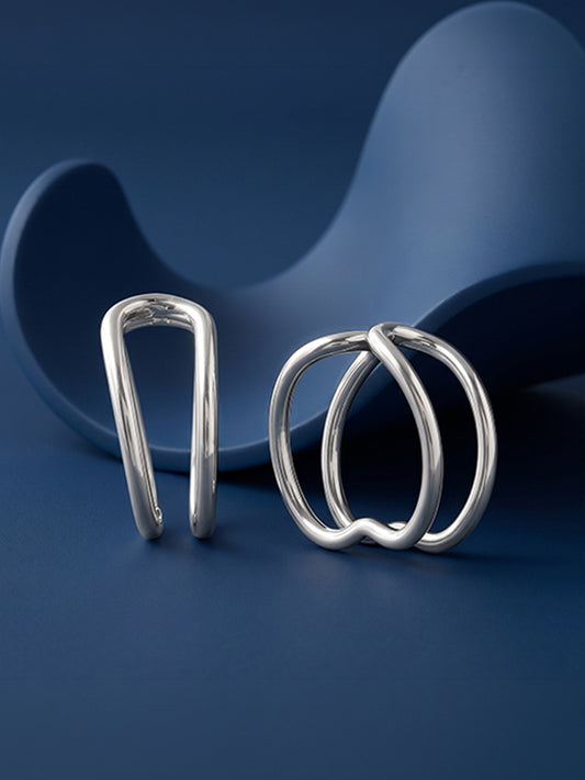 Silver Fausta Ear Cuffs