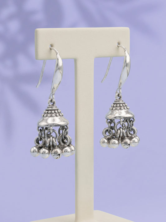 Oxidised Silver Aaradhya Jhumkis