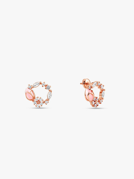 Rose Gold Drop Wreath Studs