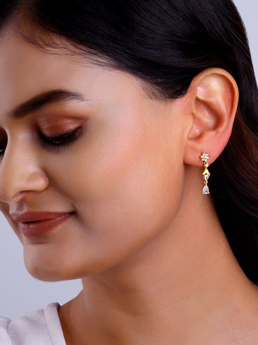 Golden Glinting Joy Zircon Earrings