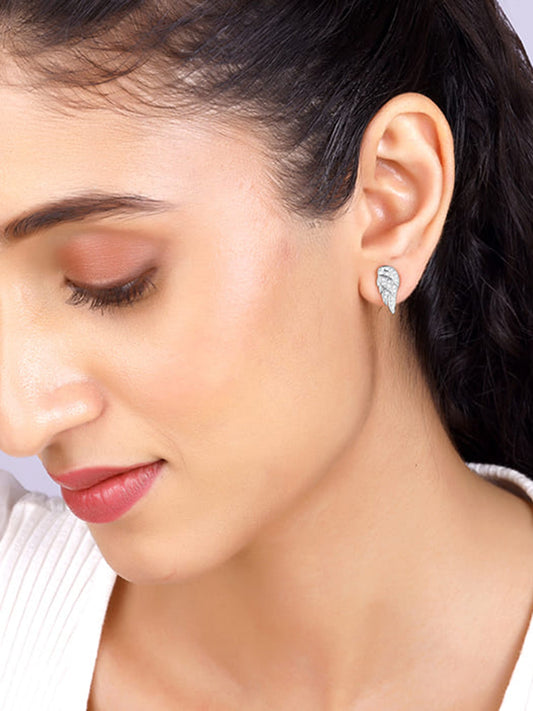Silver Zircon Wing It Earrings