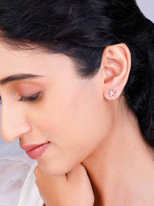 Rose Gold Starfish Earrings