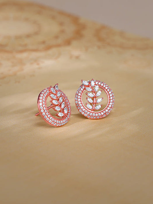 Rose Gold Lush Leaf Earrings