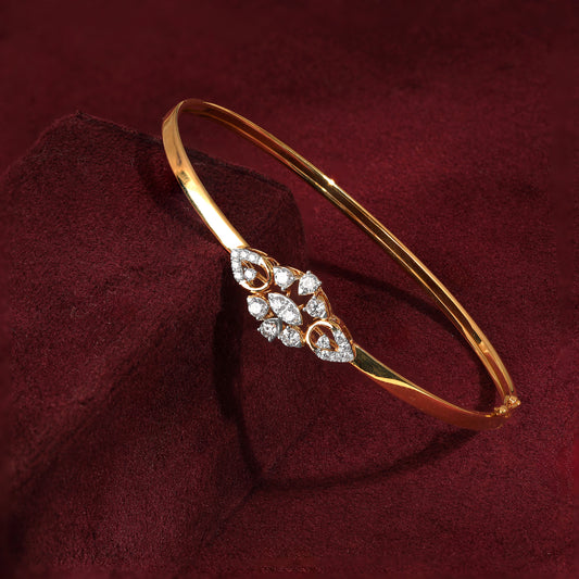 Gold Paradise Charm Lab Grown Diamond Bangle