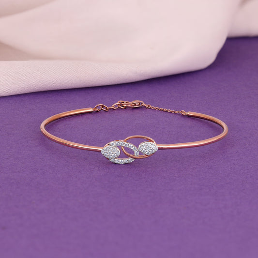 Rose Gold Locked Forever Lab Grown Diamond Bangle